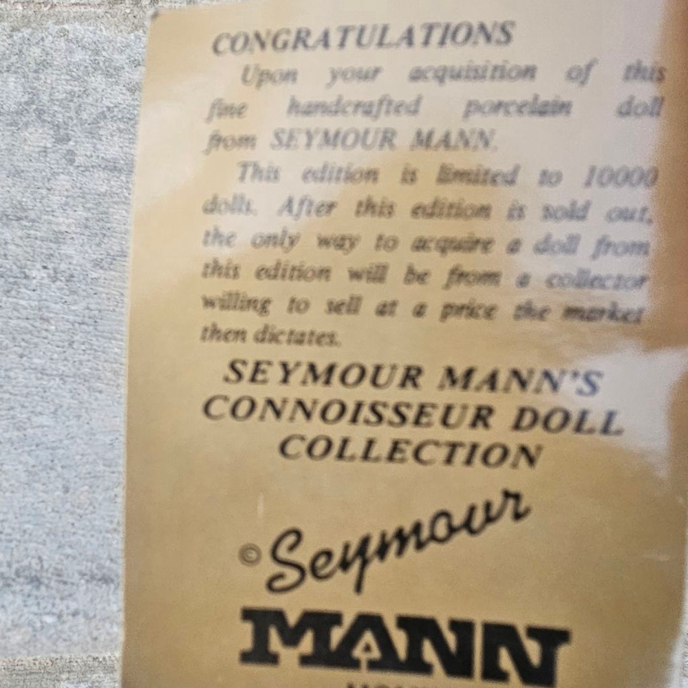 Girls Seymour Mann Blue & White Porcelain Doll One Size, Approximately 15" Tall - Picture 4 of 9